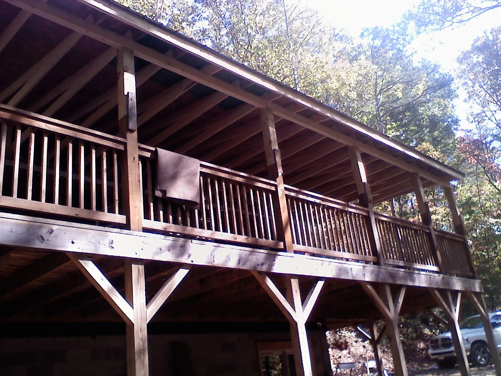 Timber framing under a new elevated porch and deck — Roof Leak Repair in Iselin by Roofing Brothers